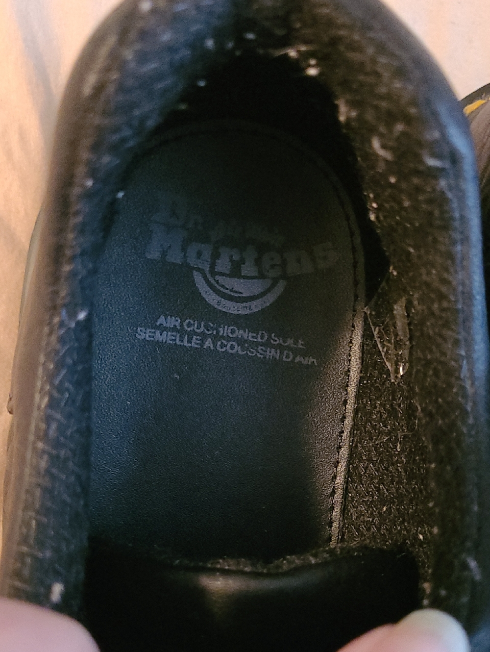 NWOT Dr. Martens Black Leather Lace-Up Shoes with Yellow Stitching - Picture 7 of 9